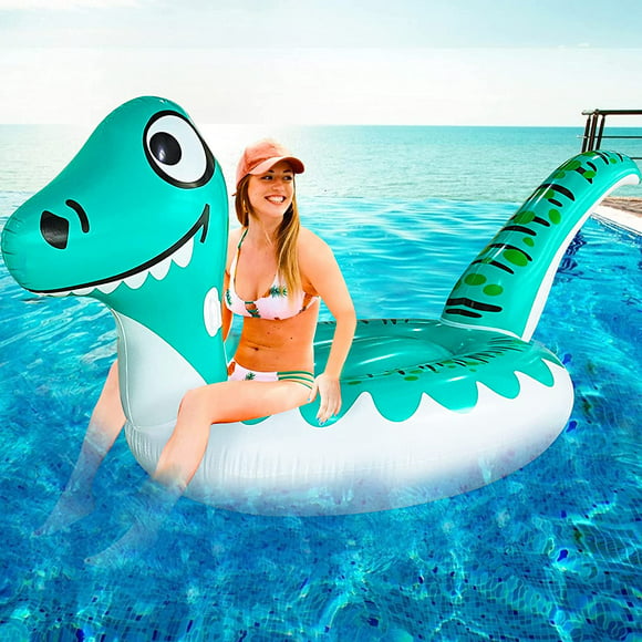 Inflatable Pool Floaties Swimming Rings Tube Pool Float Summer Beach Toys for Adults and Kids FindUWill 62'' Dinosaur Pool Floats 